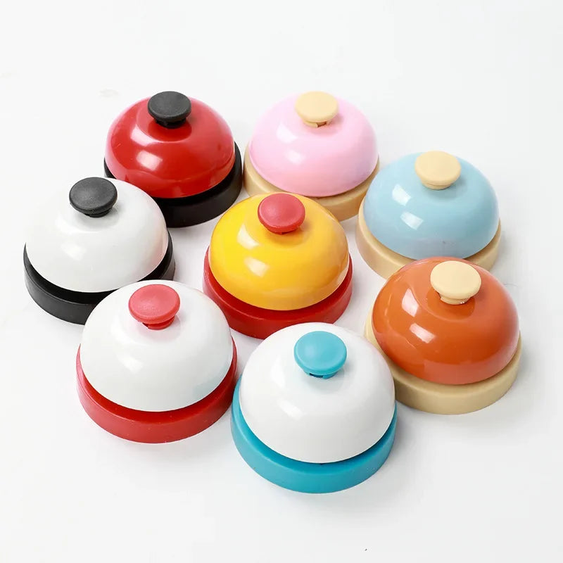 Table Order Bell Multi Color Handbell for Restaurant Kitchen Bar Waitstaff Call Pet Training Classroom School Party Games
