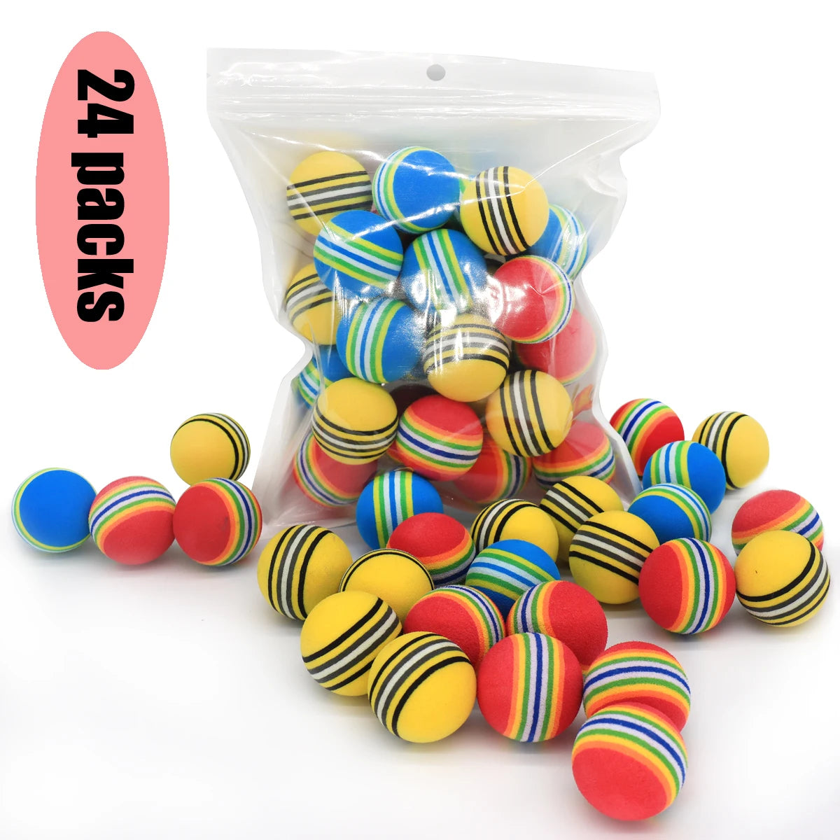 10PCS Rainbow Cat Toys Ball Interactive Cat Dog Play Chewing Rattle Scratch Ball Training Balls Pet Toys Supplies